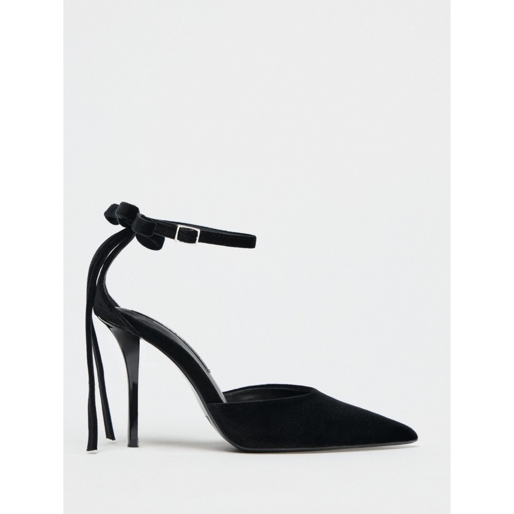 Zara Velvet Bow High Heels